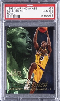 1996-97 Flair Showcase Row 2 #31 Kobe Bryant Rookie Card – PSA GEM MT 10